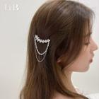 Rhinestone Chained Hair Pin Gold - One Size