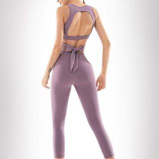 Set: Open-back Sports Tank Top + Yoga Pants