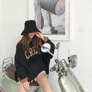 Contrast-trim Lettering Oversized T-shirt