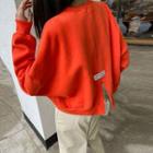 Slit-back Fleece-lined Oversize Sweatshirt