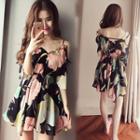 Flower Print Cold Shoulder Sundress