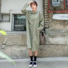 Half-placket Patch-pocket Midi Shirtdress