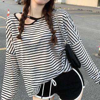 Long-sleeve Stiped T-shirt