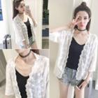 Embroidered Lace 3/4 Sleeve Light Jacket