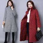 Checked Midi Padded Coat