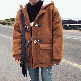 Hooded Fleece-lining Toggle Jacket