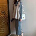 Knitted Waistcoat / Plain Shift Dress