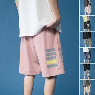 Couple Matching Letter Print Straight Cut Shorts