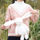 Mock-neck Dotted Sweater Pink - One Size