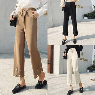 Embellished Wide-leg Pants