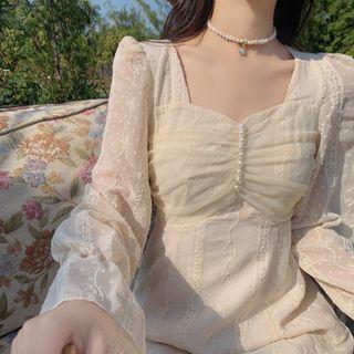 Long-sleeve / Short-sleeve Lace A-line Dress