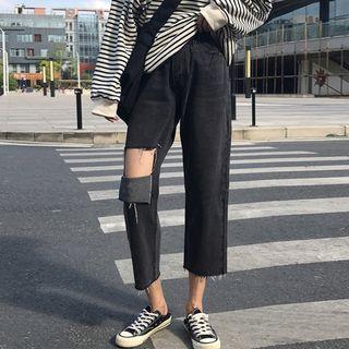 Crop Straight Fit Jeans / Belt / Set