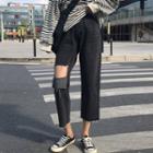 Crop Straight Fit Jeans / Belt / Set