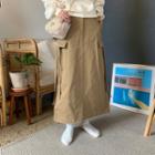 Cotton Maxi Cargo Skirt Beige - One Size
