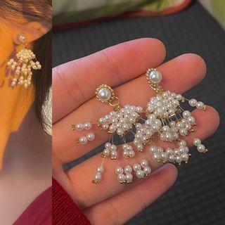 Faux Pearl Drop Earring 1 Pair - 1514a - Gold - One Size