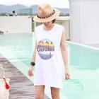 Sleeveless Printed Mini T-shirt Dress