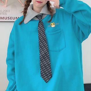 Hamster Print Polo-neck Pullover
