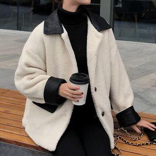 Fleece Buttoned Jacket As Shown In Figure - One Size