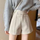 Asymmetric Woolen Shorts