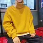 Contrast-trim Turtle-neck Sweatshirt