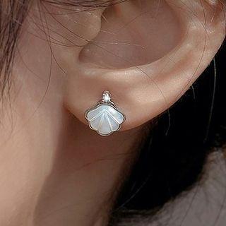 Shell Sterling Silver Earring 1 Pair - White - One Size