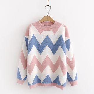 Wavy Print Sweater