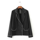 Long-sleeved Color-block Cover-up Open-front Coat