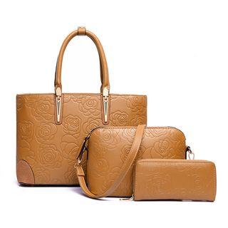 Set Of 3: Tote + Crossbody Bag + Wristlet