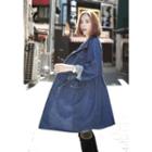 Drawstring-waist Pocket-detail Denim Jacket