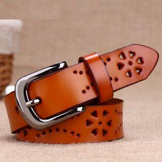 Genuine Leather Cut Out Belt