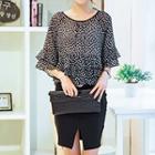 Set: Layered Dotted Top + Pencil Skirt