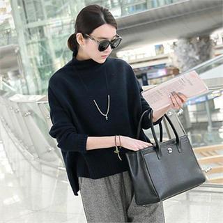 Mock-neck Dip-back Sweater