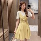 Set: Plain Short Sleeve T-shirt + A-line Dress