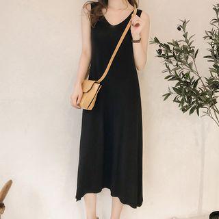 V-neck Sleeveless Knitted Midi Dress