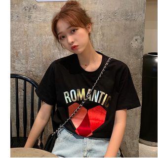 Wide Lettering Short-sleeve T Shirt