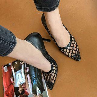 Sexy Lucite Net Pointy Stilettos