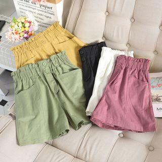High-waist Paperbag Shorts