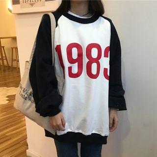 Number Print Raglan Pullover