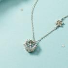 Snowflake Rhinestone Faux Crystal Pendant Necklace Necklace - Silver - One Size