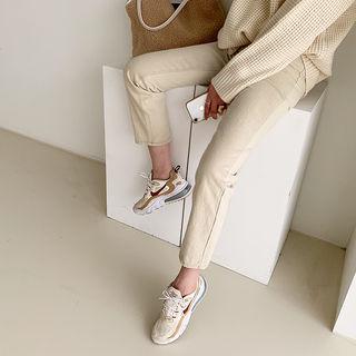 Fleece-lined Tapered Cotton Pants
