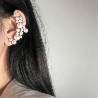 Faux-pearl Earring (left Ear) Left Ear - As Figure - One Size