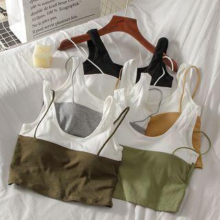 Two-tone Strappy Crop Tank Top