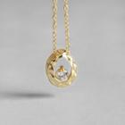 925 Sterling Silver Rhinestone Pendant Necklace 925 Silver - 18k Gold - One Size
