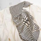 Striped Silk Scarf Black Stripe - Beige - One Size