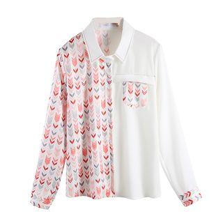 Arrow Print Paneled Shirt