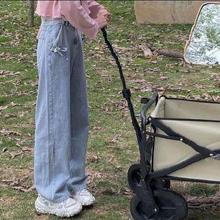 Bow Accent Loose Fit Jeans