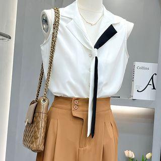 Tie-neck Blouse / Tapered Dress Pants (various Designs)