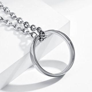 Polished Ring Pendant Stainless Steel Necklace