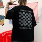 Short-sleeve Checkerboard Print T-shirt