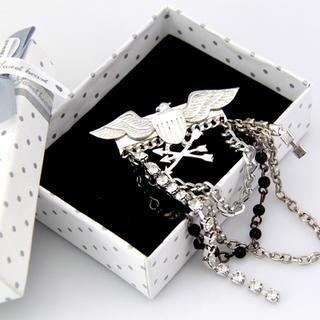 Rhinestone Eagle Brooch